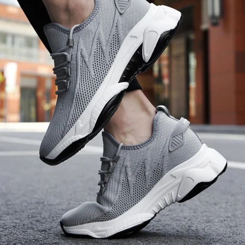 Herren Sneaker mit unsichtbarer Erhöhung – Mesh, +6/+8/+10 cm