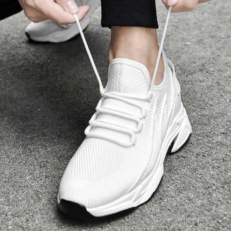 Herren Sneaker mit unsichtbarer Erhöhung – Mesh, +6/+8/+10 cm