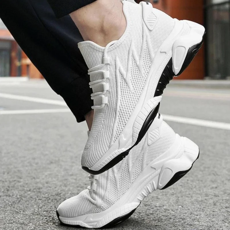 Herren Sneaker mit unsichtbarer Erhöhung – Mesh, +6/+8/+10 cm