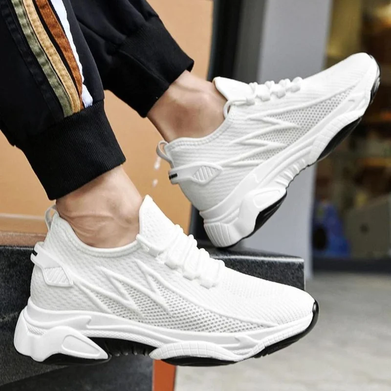 Herren Sneaker mit unsichtbarer Erhöhung – Mesh, +6/+8/+10 cm