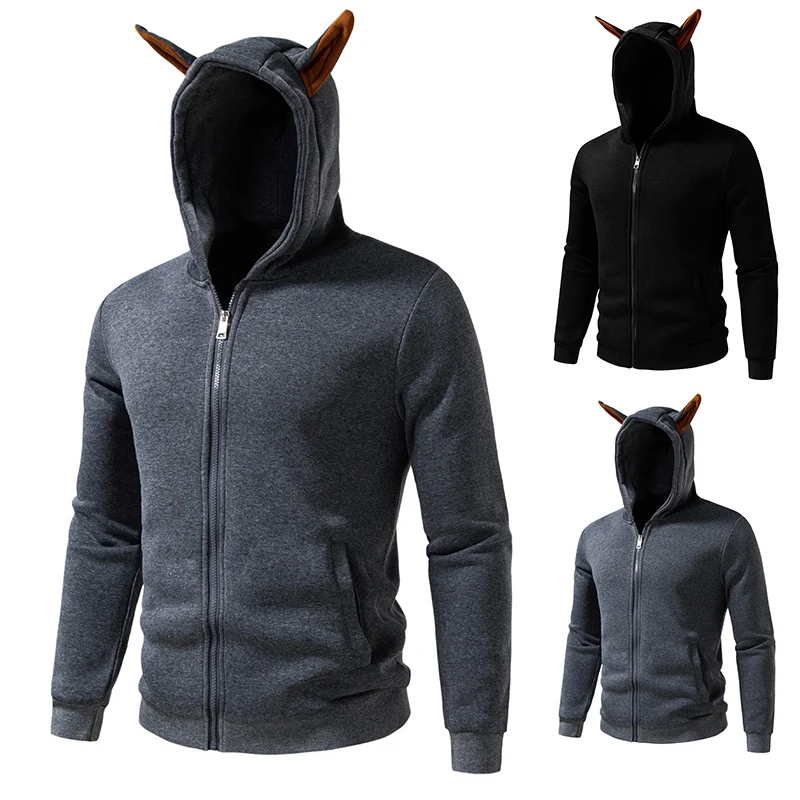 Herren Kapuzen-Sweatjacke mit durchgehendem Reißverschluss, fleecegefüttert und schmaler Passform Nord Taschen