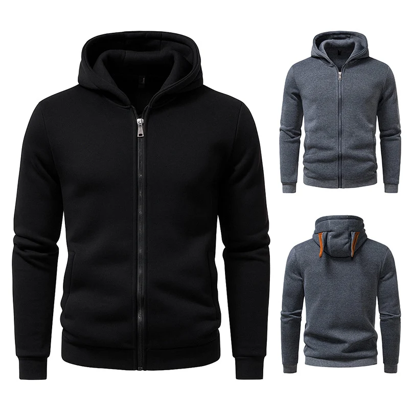 Herren Kapuzen-Sweatjacke mit durchgehendem Reißverschluss, fleecegefüttert und schmaler Passform Nord Taschen