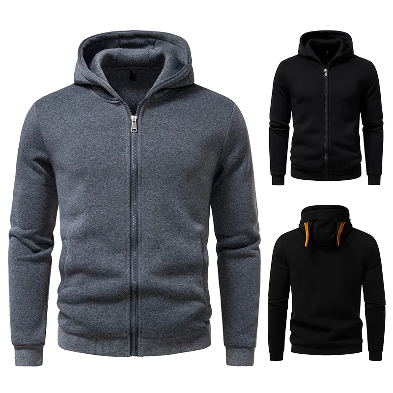Herren Kapuzen-Sweatjacke mit durchgehendem Reißverschluss, fleecegefüttert und schmaler Passform Nord Taschen
