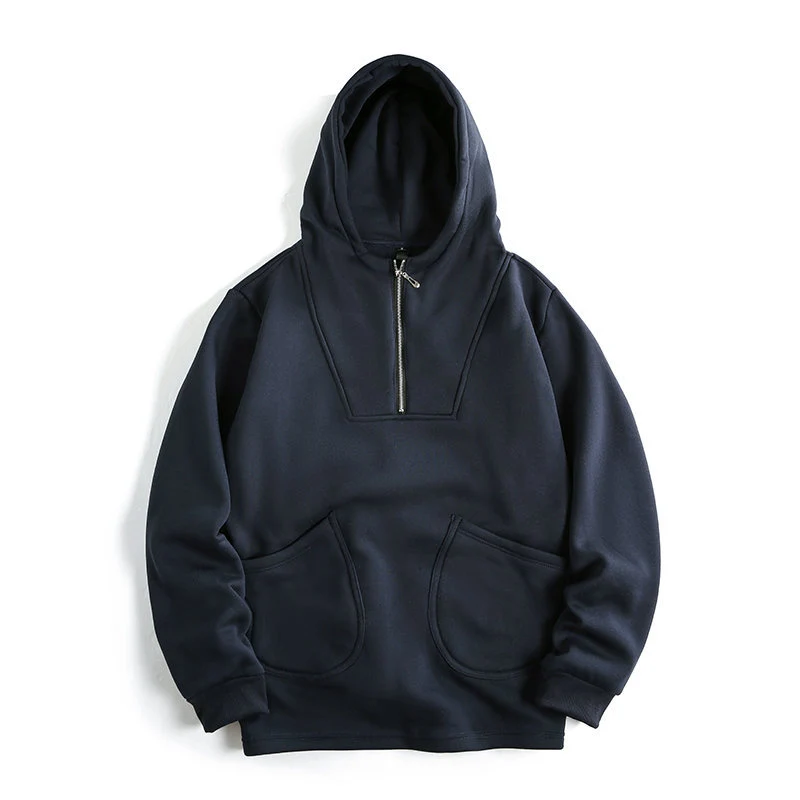 Herren Kapuzen-Halbzip-Pullover mit Kängurutasche und relaxed Fit Nord Taschen