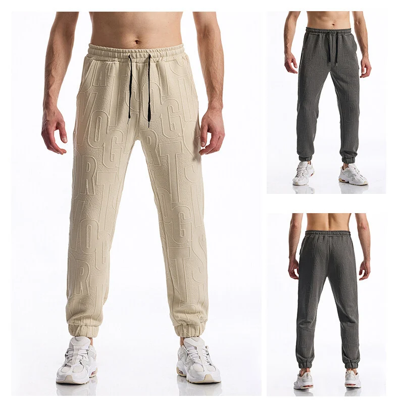 Herren Jogginghose mit elastischem Bund, Tunnelzug und geprägtem Allover‑Logo‑Relief Nord Taschen
