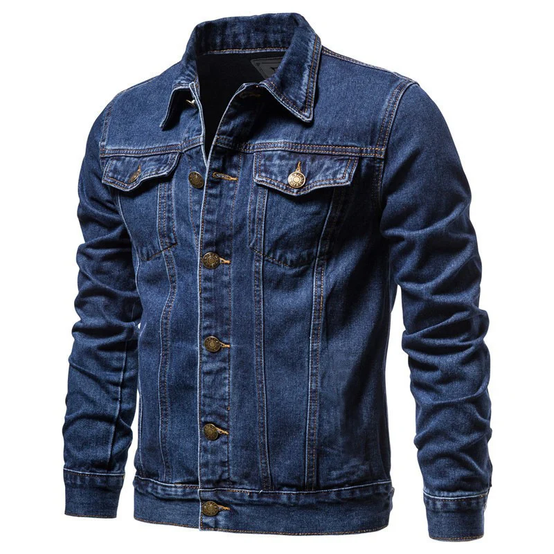 Herren Jeansjacke im Slim-Fit mit vertikaler Nahtstruktur und Brusttaschen Nord Taschen