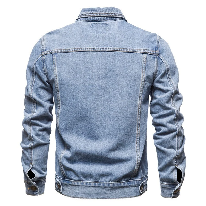 Herren Jeansjacke im Slim-Fit mit vertikaler Nahtstruktur und Brusttaschen Nord Taschen