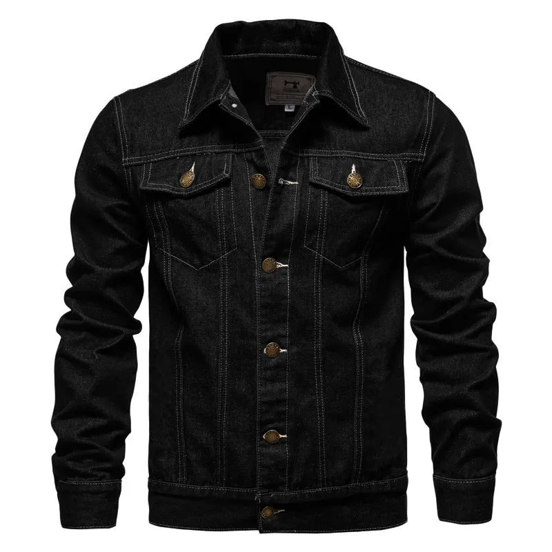 Herren Jeansjacke im Slim-Fit mit vertikaler Nahtstruktur und Brusttaschen Nord Taschen