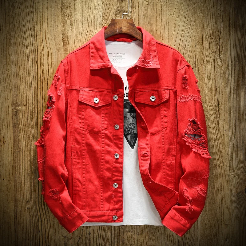 Herren Jeansjacke im Destroyed‑Look mit Rissdetails und aufgesetzten Brusttaschen Nord Taschen