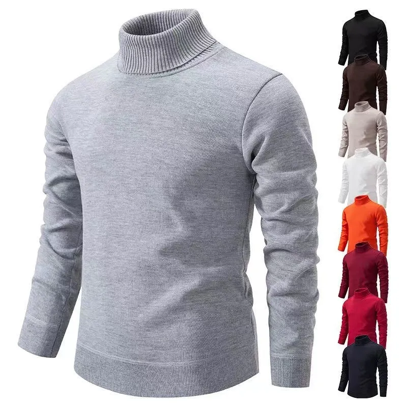 Herren Figurbetonter Rollkragenpullover aus Feinstrick mit geripptem Kragen und Bündchen Nord Taschen