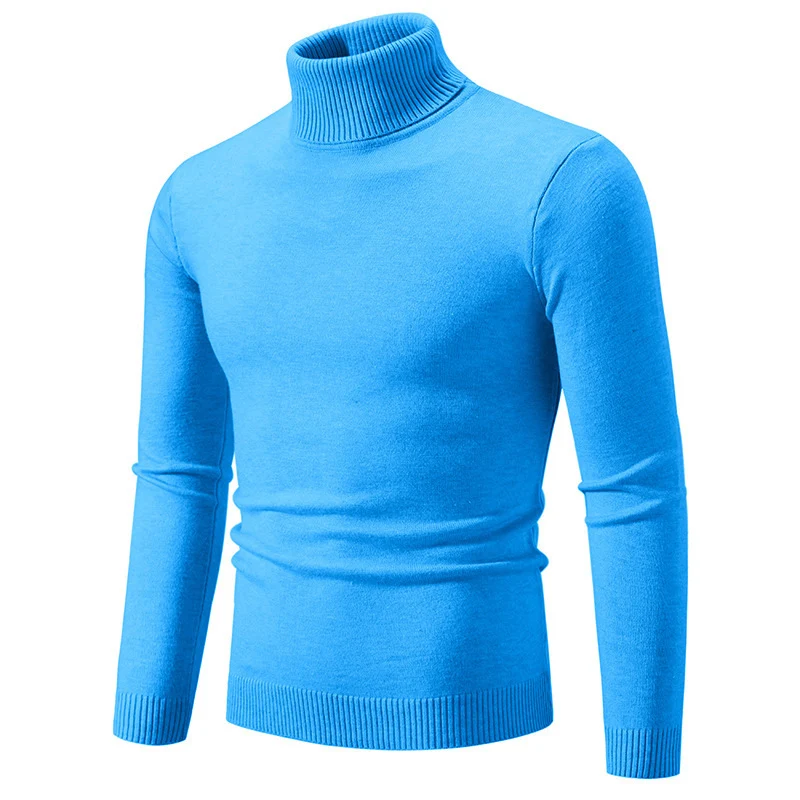 Herren Figurbetonter Rollkragenpullover aus Feinstrick mit geripptem Kragen und Bündchen Nord Taschen