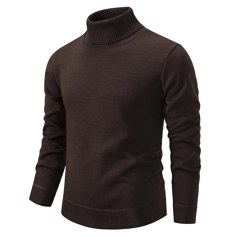 Herren Figurbetonter Rollkragenpullover aus Feinstrick mit geripptem Kragen und Bündchen Nord Taschen