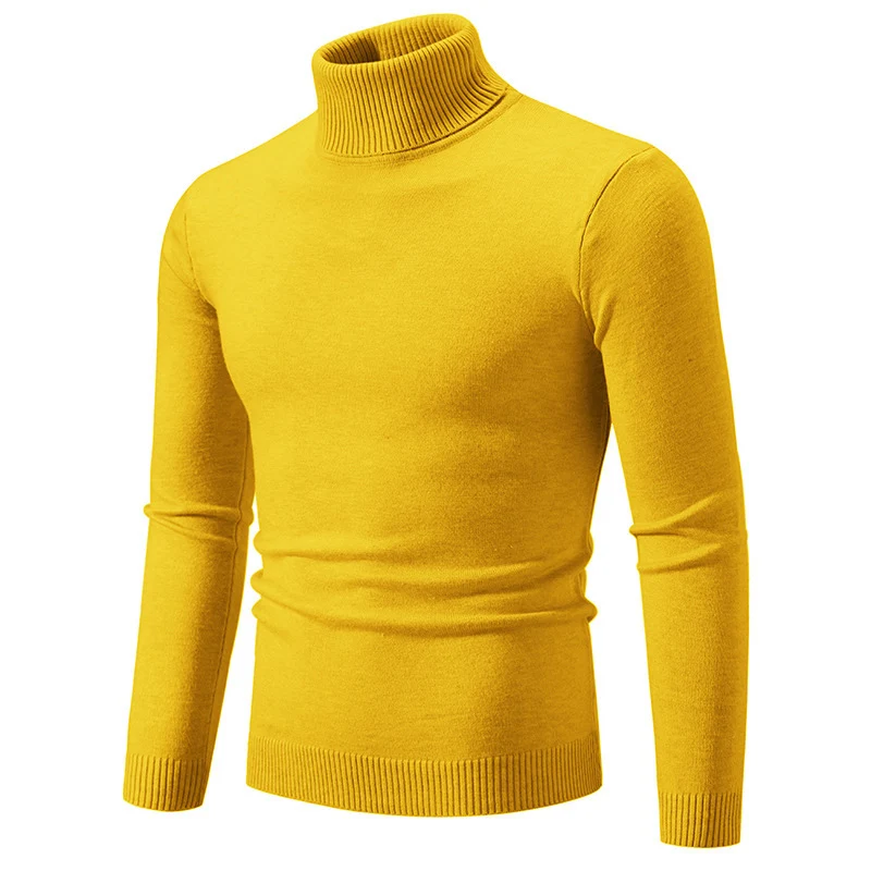 Herren Figurbetonter Rollkragenpullover aus Feinstrick mit geripptem Kragen und Bündchen Nord Taschen