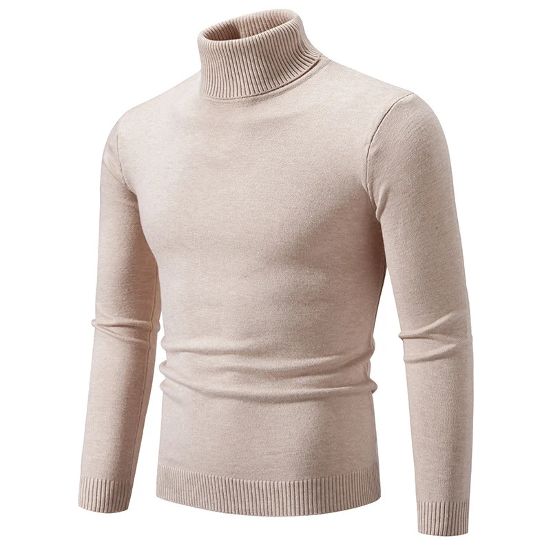 Herren Figurbetonter Rollkragenpullover aus Feinstrick mit geripptem Kragen und Bündchen Nord Taschen