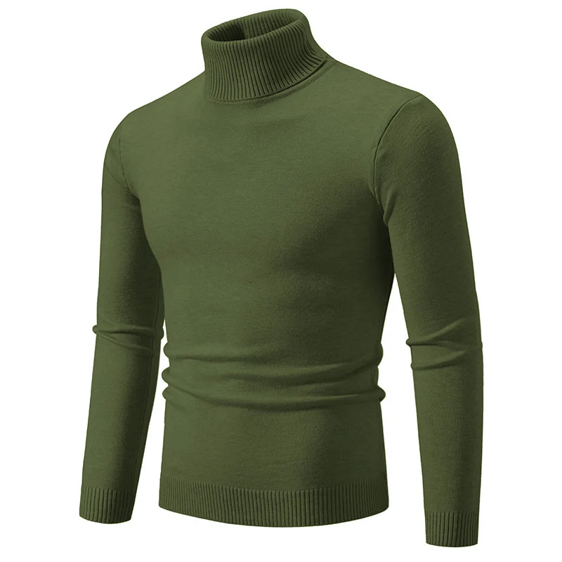 Herren Figurbetonter Rollkragenpullover aus Feinstrick mit geripptem Kragen und Bündchen Nord Taschen
