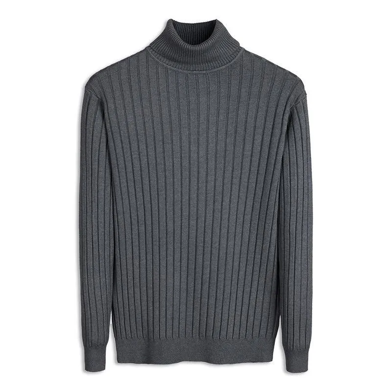 Herren Figurbetonter Rippenstrick‑Rollkragenpullover mit Stretch‑Feinstrick Nord Taschen