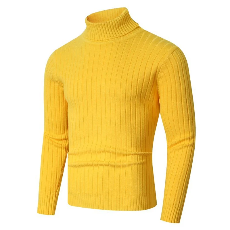 Herren Figurbetonter Rippenstrick‑Rollkragenpullover mit Stretch‑Feinstrick Nord Taschen