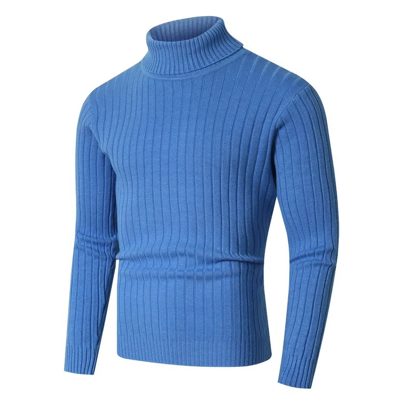 Herren Figurbetonter Rippenstrick‑Rollkragenpullover mit Stretch‑Feinstrick Nord Taschen