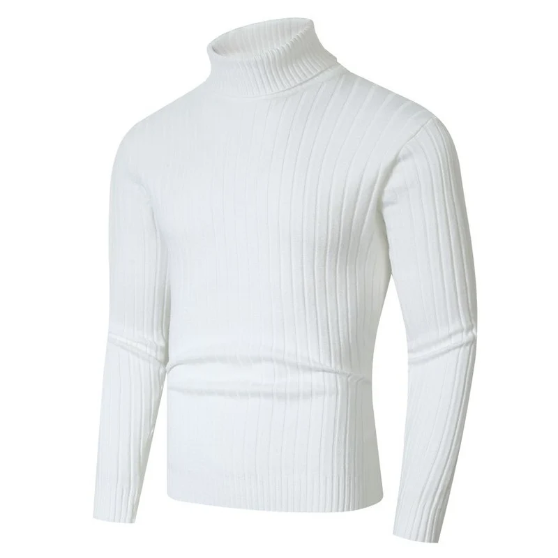Herren Figurbetonter Rippenstrick‑Rollkragenpullover mit Stretch‑Feinstrick Nord Taschen
