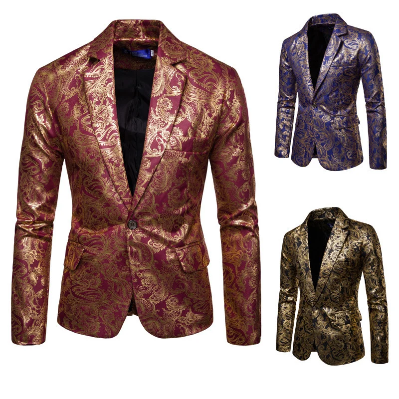 Herren Jacquard-Sakko mit Paisley-Motiv und schmaler Silhouette Nord Taschen