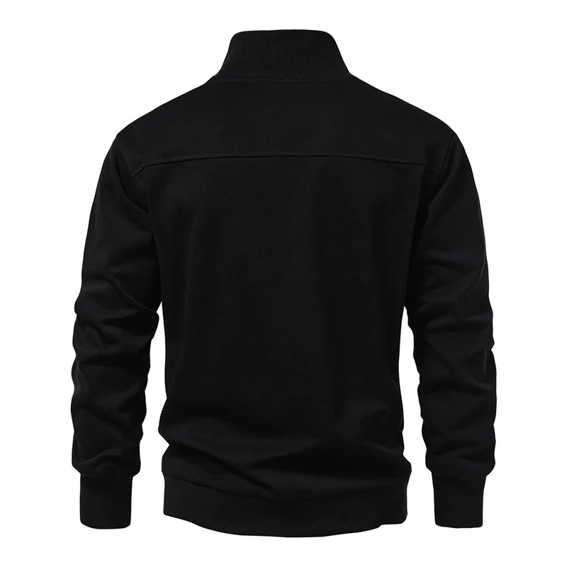 Herren Halbzip-Sweatshirt mit Stehkragen und gerippten Bündchen Nord Taschen
