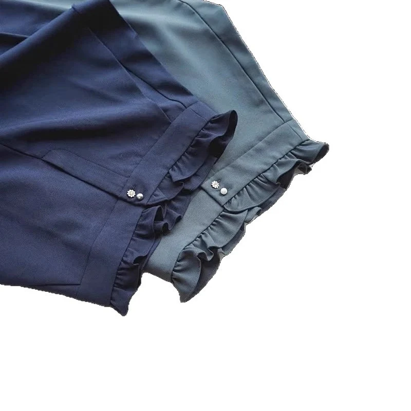 Damen Rüschenbluse mit Perlen‑Zierknopf und Manschettenrüsche Nord Taschen