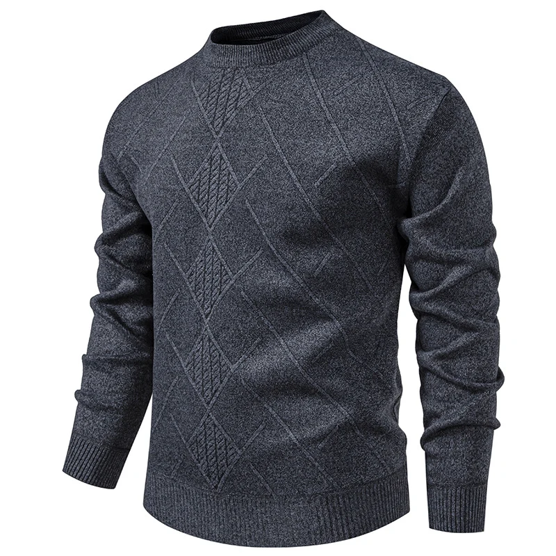 Herren Feinstrickpullover mit Rauten-Zopfmuster, Rundhalsausschnitt und gerippten Bündchen Nord Taschen