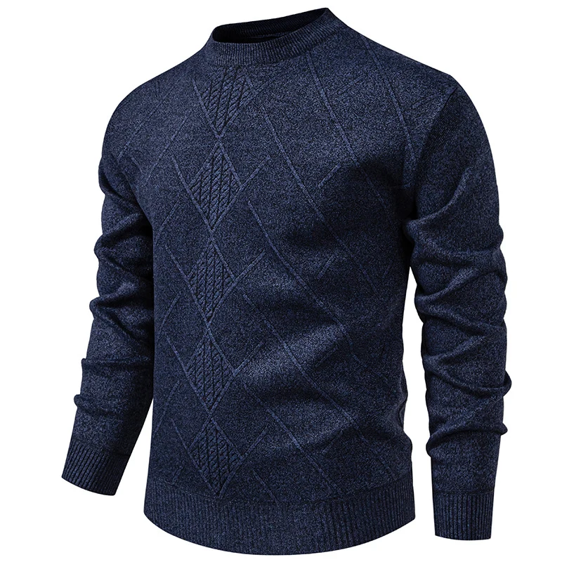 Herren Feinstrickpullover mit Rauten-Zopfmuster, Rundhalsausschnitt und gerippten Bündchen Nord Taschen