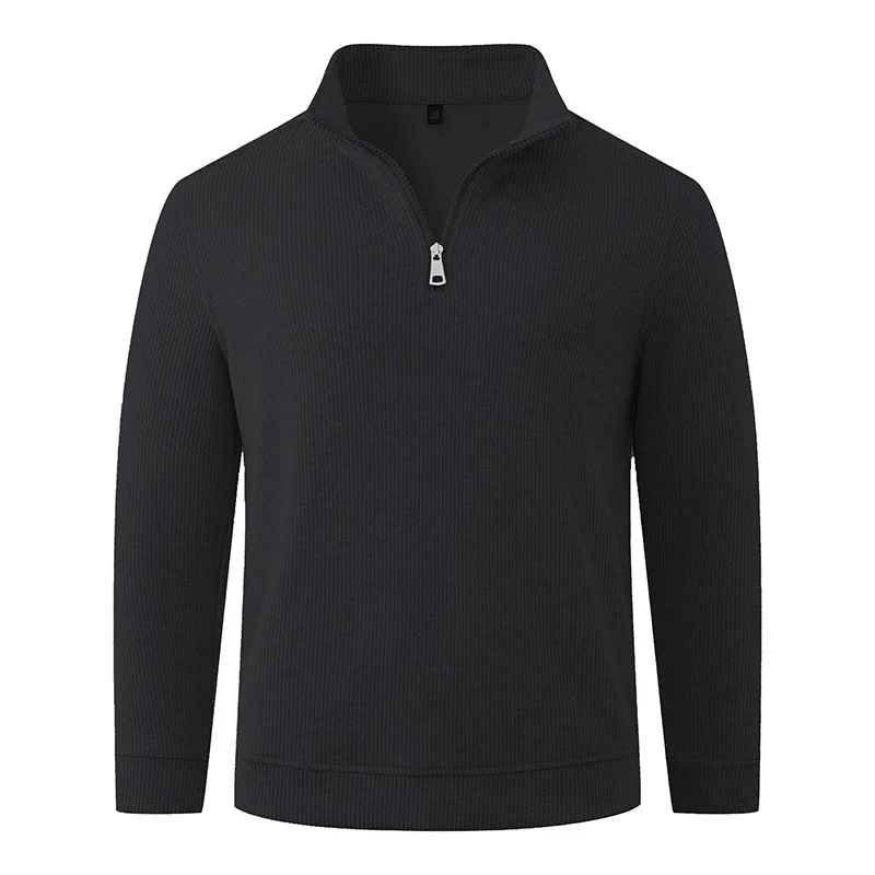 Herren Halbzip-Strickpullover mit Stehkragen und Rippstruktur Nord Taschen