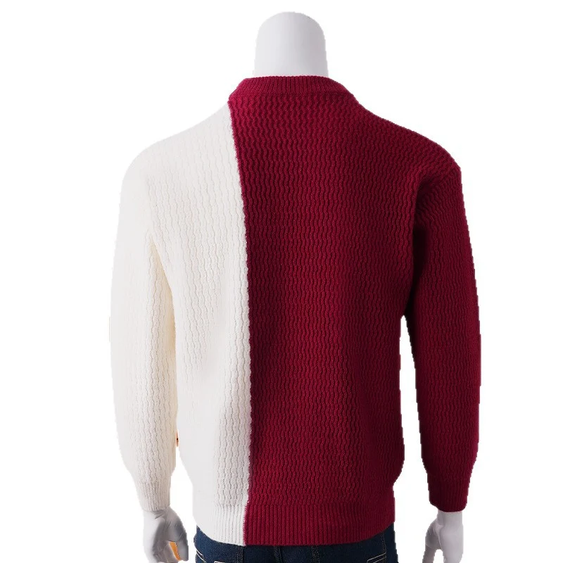 Herren Halbgeteilter Strickpullover mit Zierkordel-Detail Nord Taschen