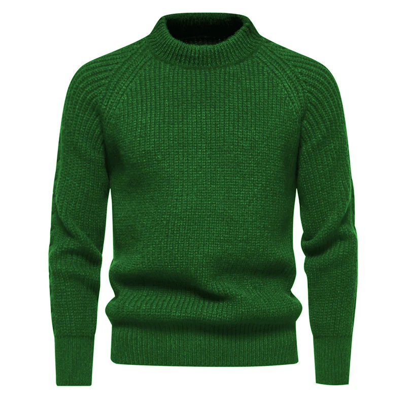 Herren Grobstruktur-Mockneck-Pullover mit verstärktem Rippenbund und Raglanärmeln Nord Taschen