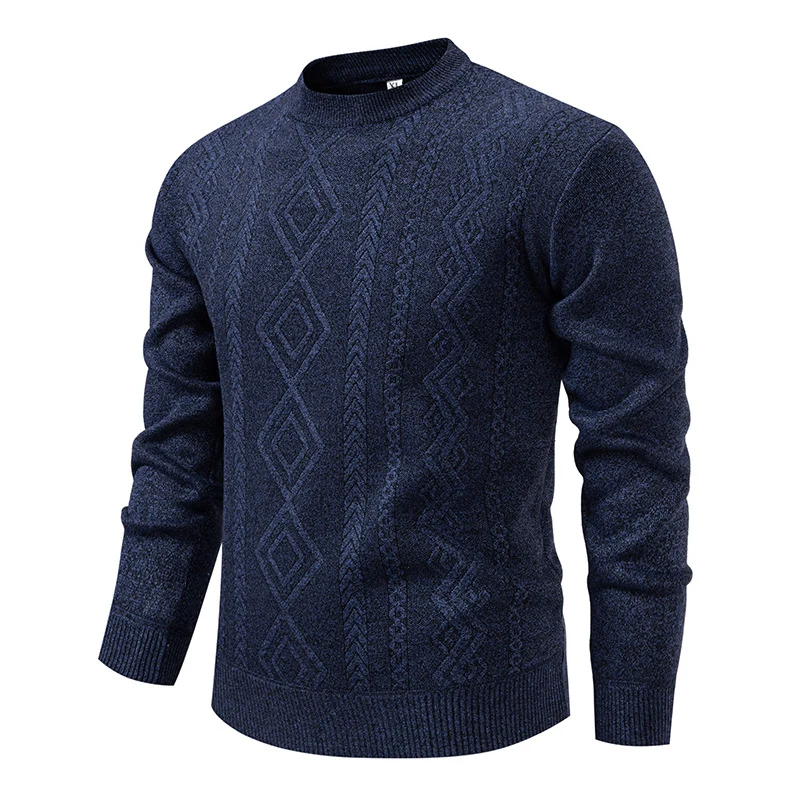 Herren Feinstrickpullover mit Rauten‑Jacquard und geripptem Saum Nord Taschen