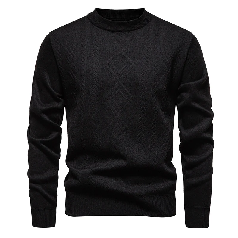 Herren Feinstrickpullover mit Rauten‑Jacquard und geripptem Saum Nord Taschen