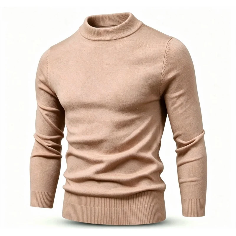 Herren Feinstrickpullover mit kurzem Stehkragen und schmaler Passform Nord Taschen