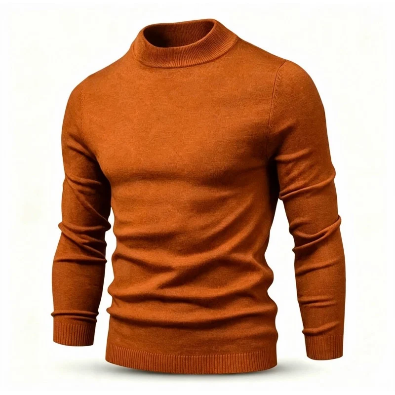 Herren Feinstrickpullover mit kurzem Stehkragen und schmaler Passform Nord Taschen