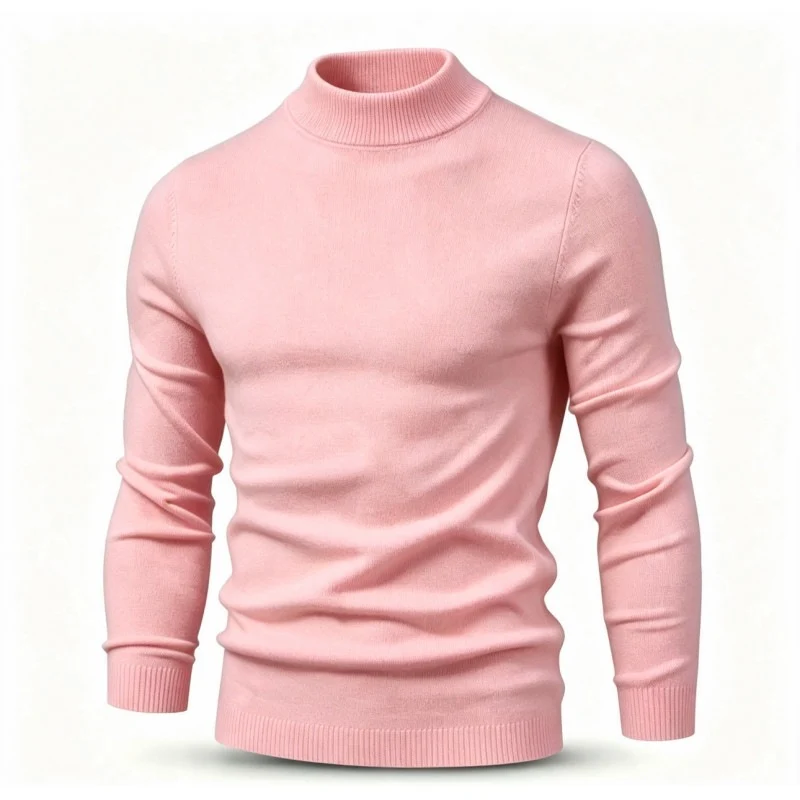 Herren Feinstrickpullover mit kurzem Stehkragen und schmaler Passform Nord Taschen