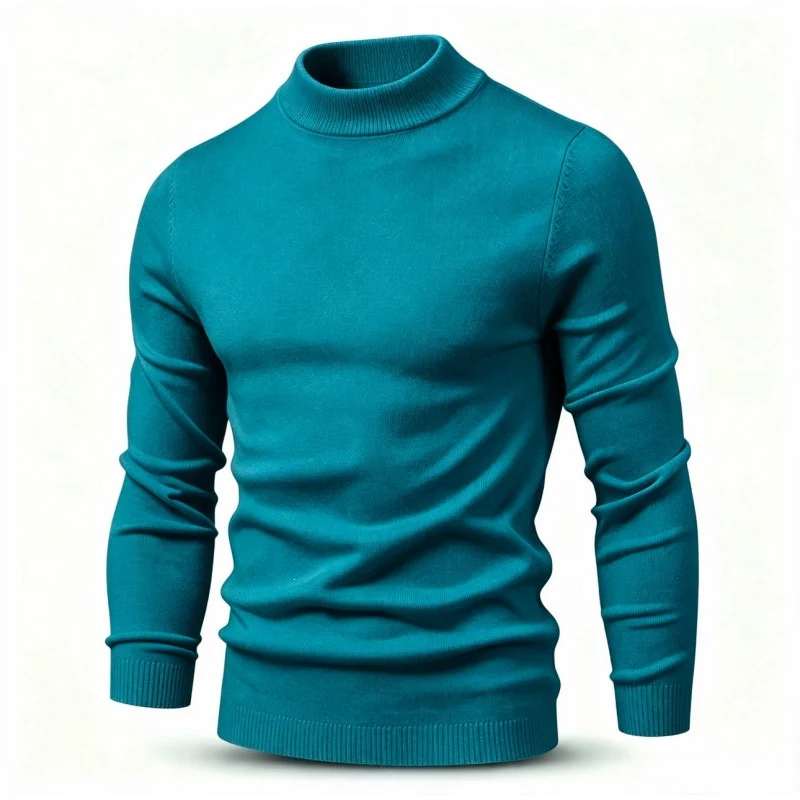 Herren Feinstrickpullover mit kurzem Stehkragen und schmaler Passform Nord Taschen