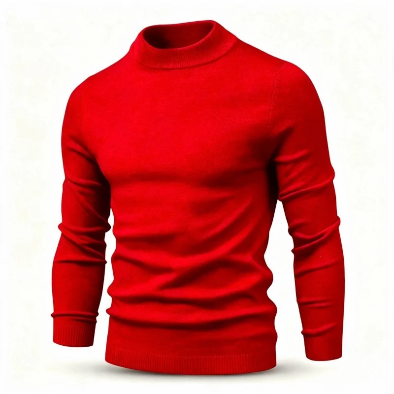 Herren Feinstrickpullover mit kurzem Stehkragen und schmaler Passform Nord Taschen