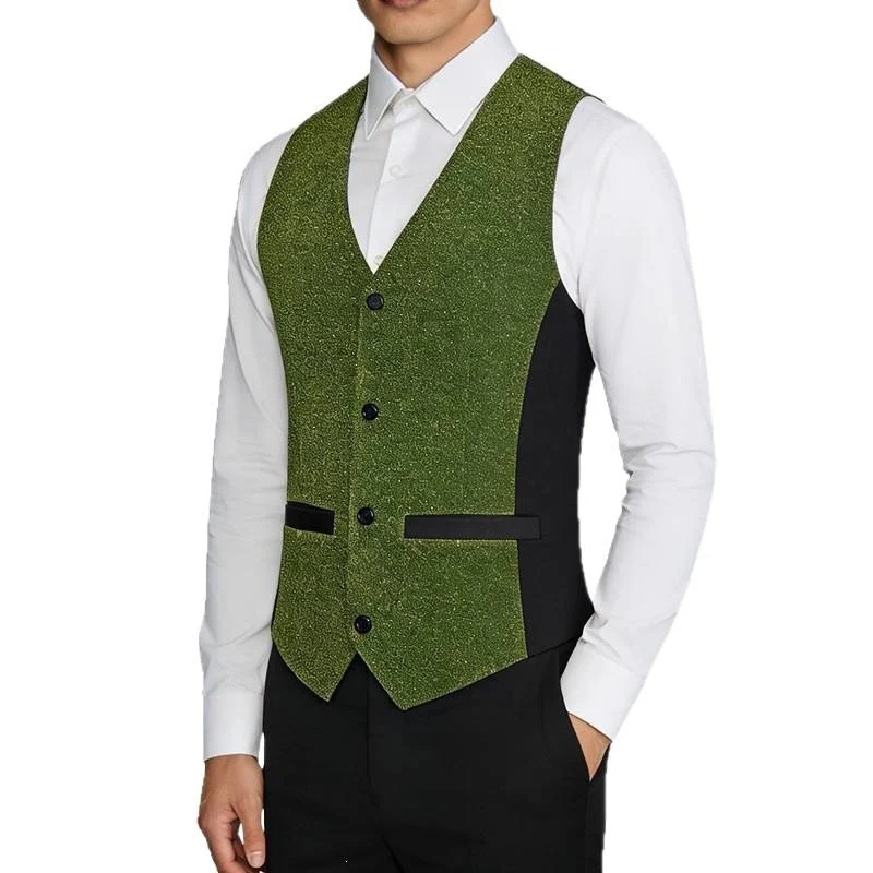 Herren Glitzer-Weste mit tailliertem Schnitt und kontrastseitenteilen Nord Taschen