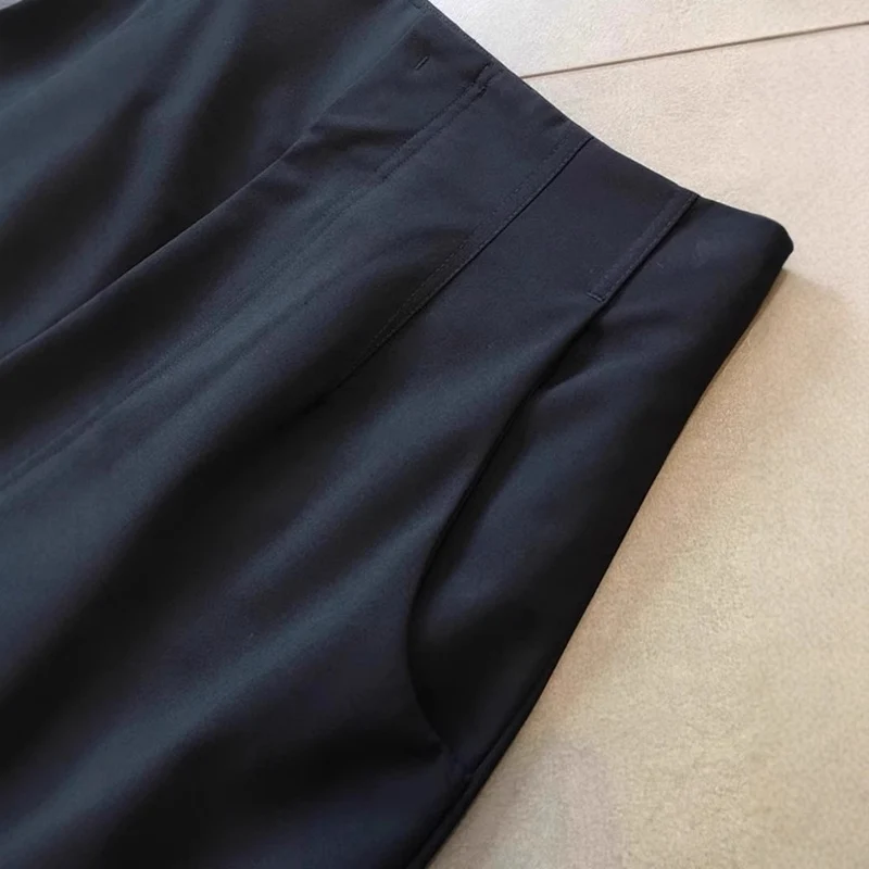 Damen Hochtaillierte weite Palazzo-Culotte mit Bügelfalte und Eingrifftaschen Nord Taschen