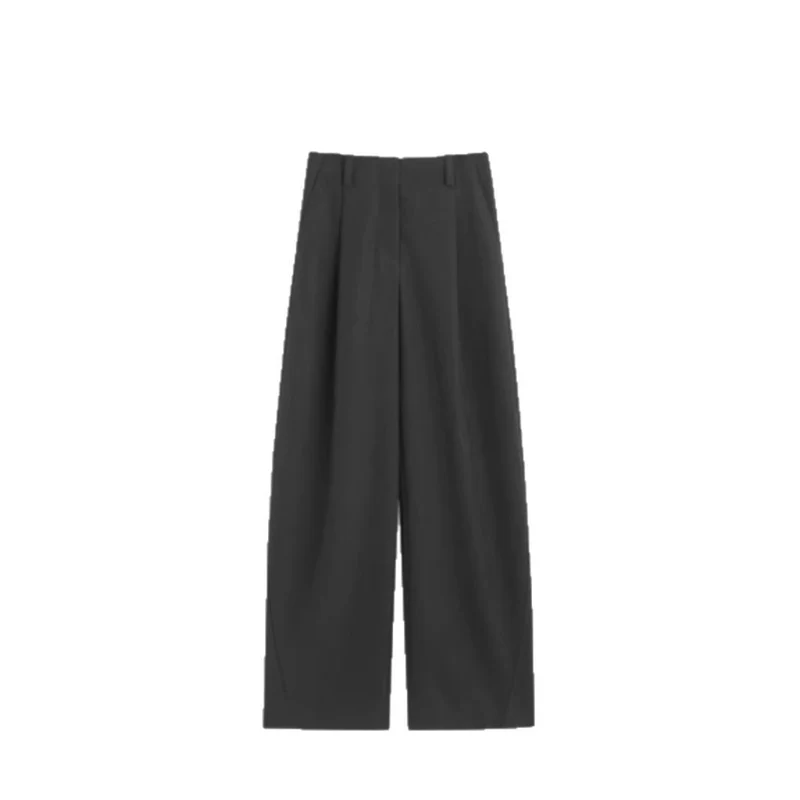 Damen Hochtaillierte weite Marlene‑Hose mit cleaner Bügelfalte und geradem Bein Nord Taschen