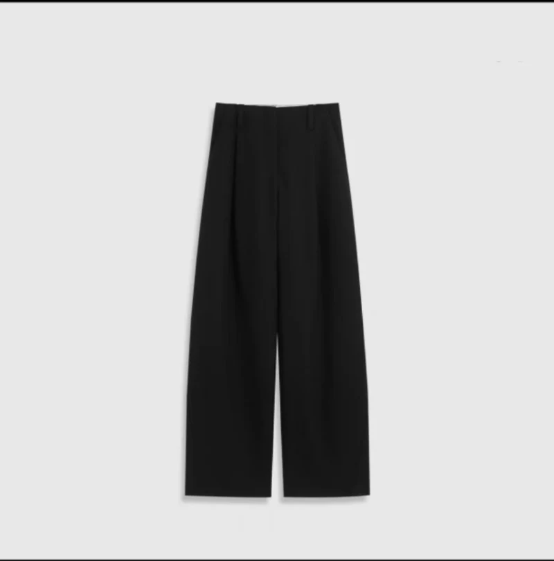 Damen Hochtaillierte weite Marlene‑Hose mit cleaner Bügelfalte und geradem Bein Nord Taschen