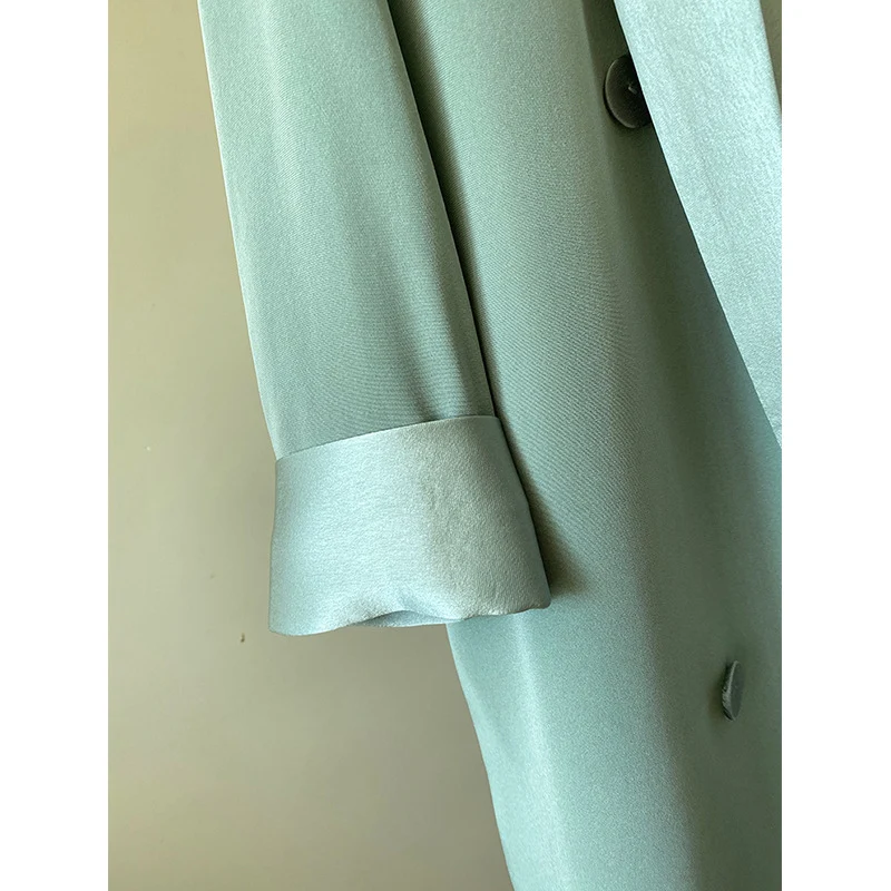 Damen Oversize-Blazerjacke mit Schalkragen und Satinbesatz Nord Taschen