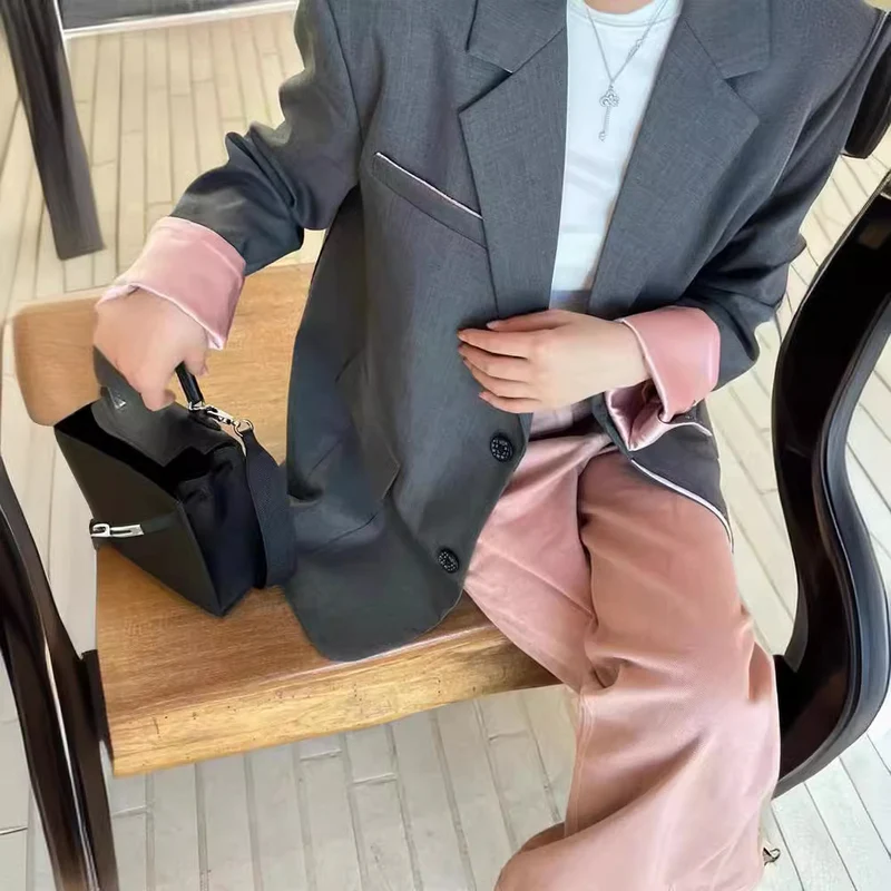 Damen Oversize-Blazer mit Relaxed-Silhouette, zwei Knöpfen & Satin-Innenverarbeitung Nord Taschen
