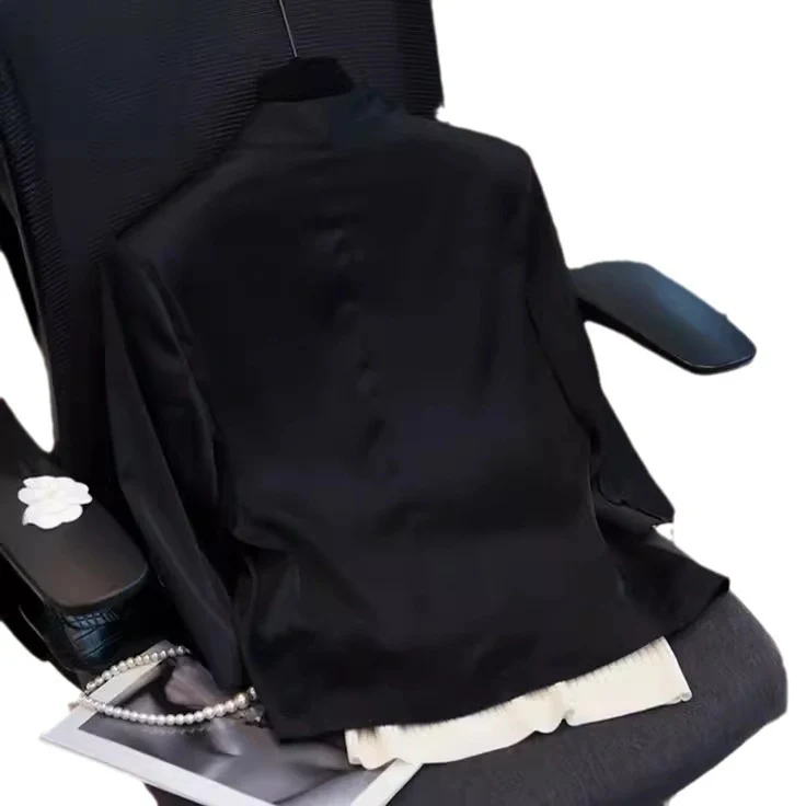 Damen Minimalistischer taillierter Einreihiger Blazer ohne Revers mit offener Kragenlinie Nord Taschen