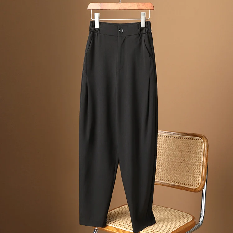 Damen Hochtaillierte tapered Anzughose mit elastischem Rückbund, Bügelfalte & Eingrifftaschen Nord Taschen