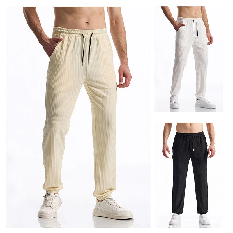 Herren Gerippte Loungehose mit elastischem Bund und Kordelzug Nord Taschen
