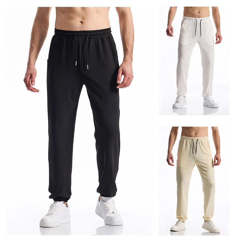 Herren Gerippte Loungehose mit elastischem Bund und Kordelzug Nord Taschen
