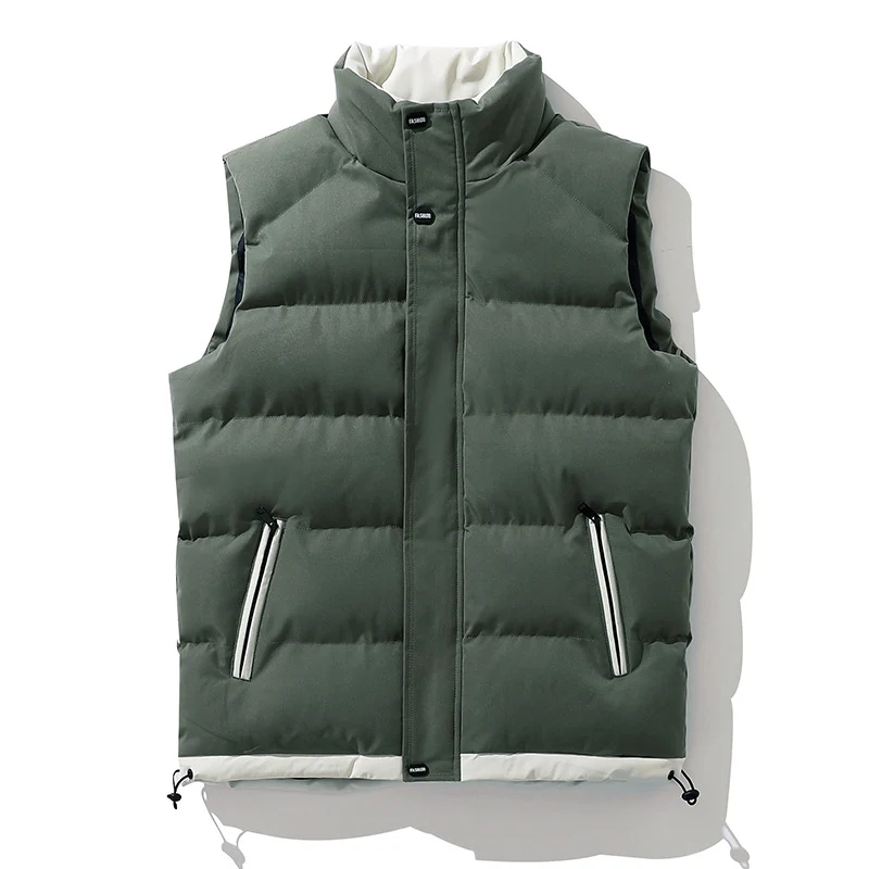 Herren Gepolsterte Thermo-Steppweste mit Stehkragen und Kordelzug Nord Taschen