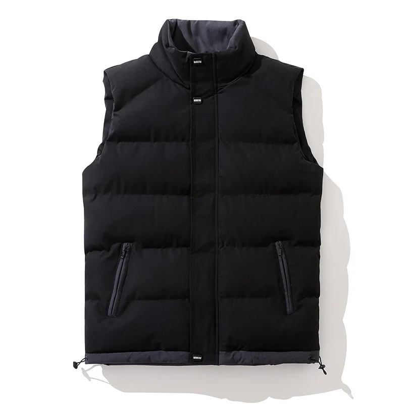 Herren Gepolsterte Thermo-Steppweste mit Stehkragen und Kordelzug Nord Taschen